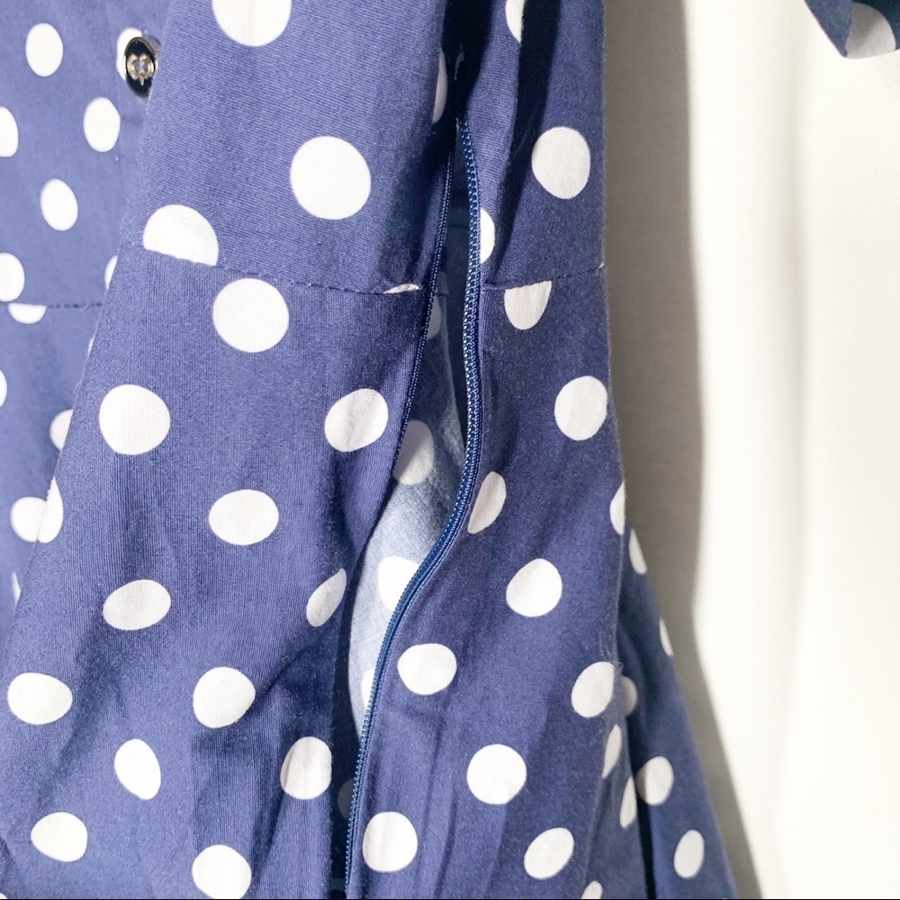 Caroline Constas DINA MINI DRESS polka dot Navy Blue White Size Small - Picture 4 of 6